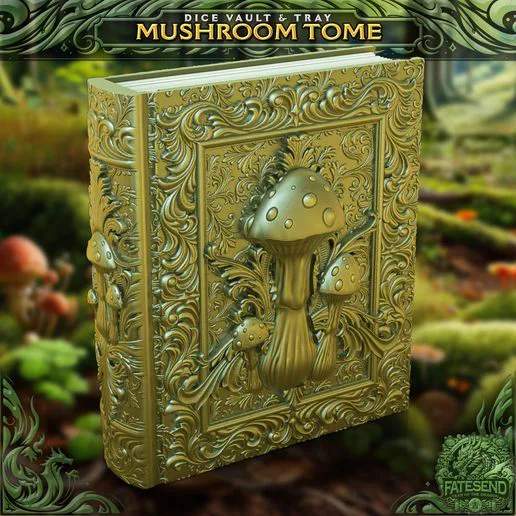 Mushroom Tome Dice Vault & Rolling Tray