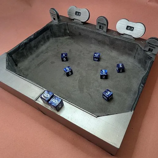 Custom Sized Dice Tray with Point and Round Counters