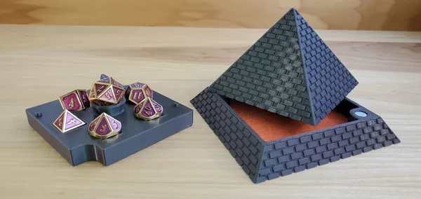Pyramid Dice Box with Removable Mini Tray