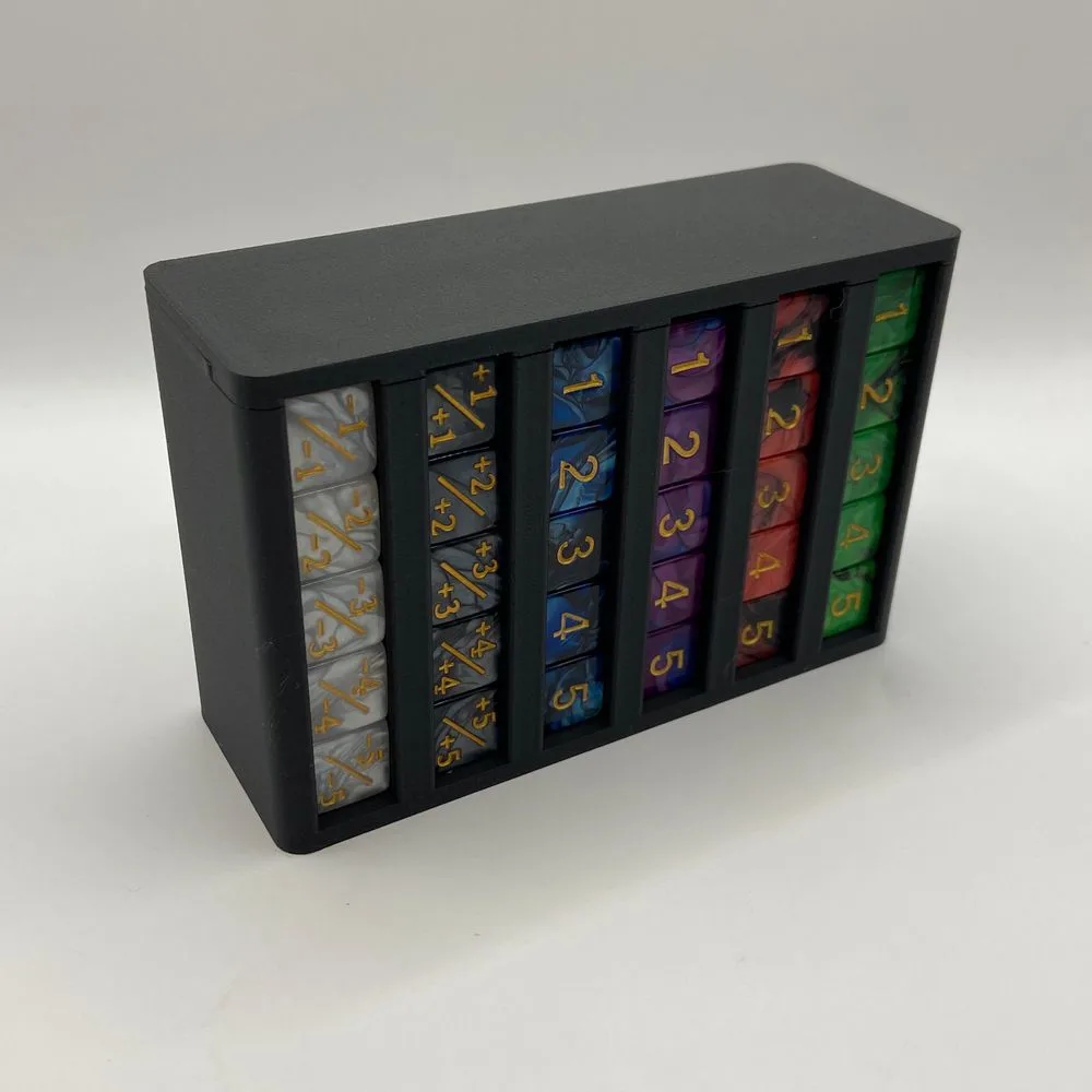Dice Track Deck Box - Card Box with Dice slots to hold 30 standard sized dice
