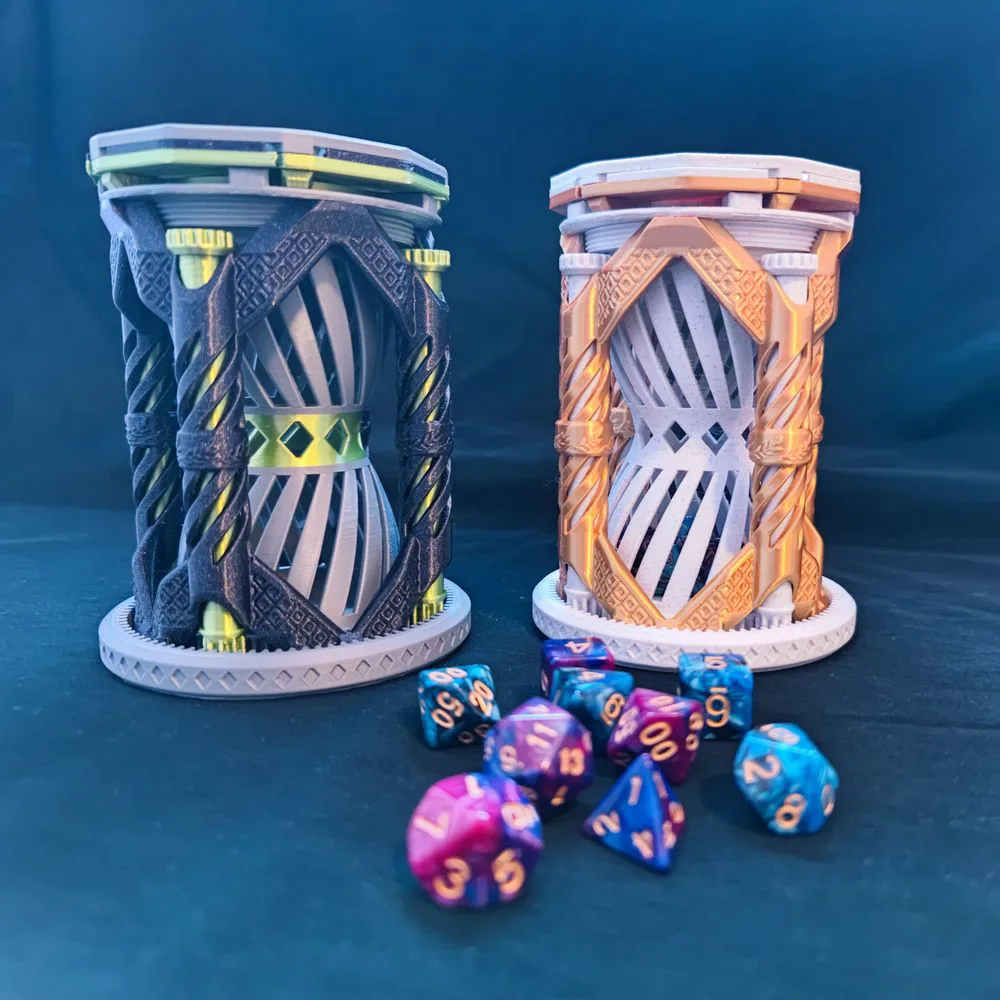 Rotating Hourglass Dice Box