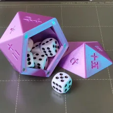 D20 Kanji Dice Box with Magnetic Lid