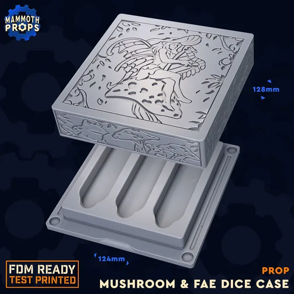 Mushroom and Fae Dice Case Box