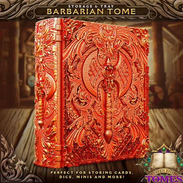 Barbarian Tome -  Perfect for storing cards, dice, minis and more!