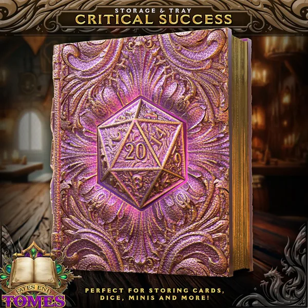 Crit Tome -  Perfect for storing cards, dice, minis and more!