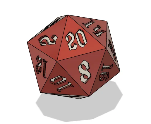D&D dice box elven-like font