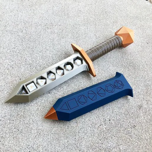 Dice Dagger of Holding Dice Vault - Customizable TTRPG Storage for 2 Sets of Dice