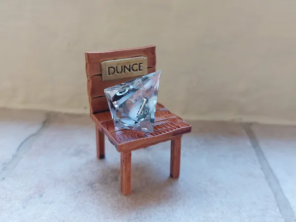 Dice Time-Out Chair - D&D TTRPG Gaming Dice Jail