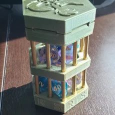 Hexagonal Dice Jail with logo