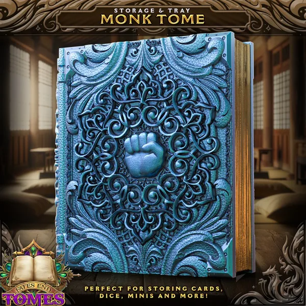 Monk Tome -  Perfect for storing cards, dice, minis and more!