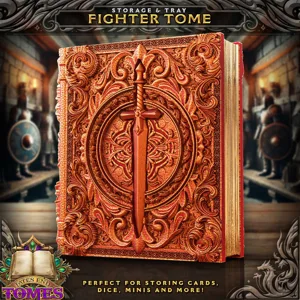 Fighter Tome -  Perfect for storing cards, dice, minis and more!