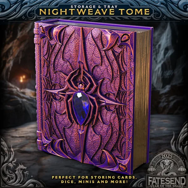 Nightweave Tome - SUPPORT FREE! (New Tome Dice Tower Tray included!)