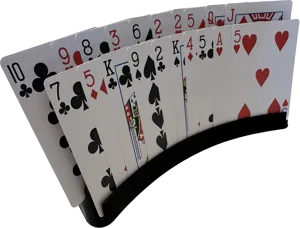 Playing card holder - holds 20+ cards