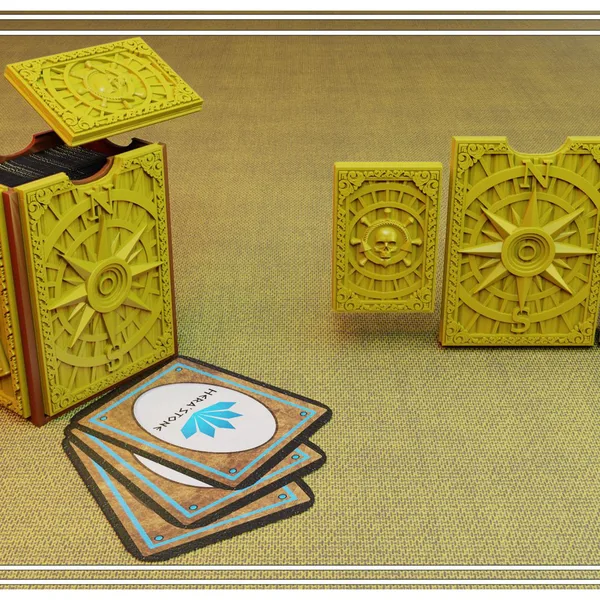 Compass rose card holder