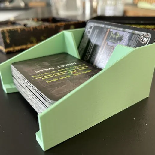 Playing card holder with draw & discard compartments