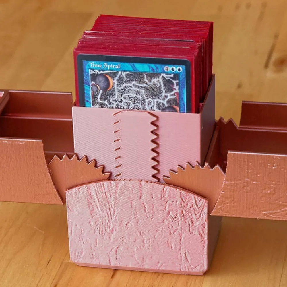 Geared Deck Box With Magnetic Latch (60 Card + 15 Card Sideboard)