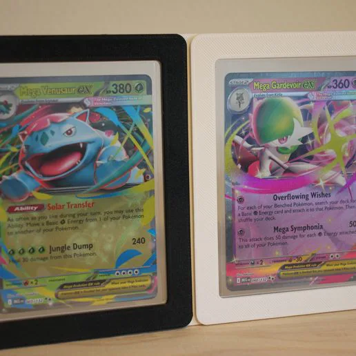 Double Card Display Stand for Toploaders – 3D Printed Dual TCG Showcase (Pokémon, MTG, Sports Cards)