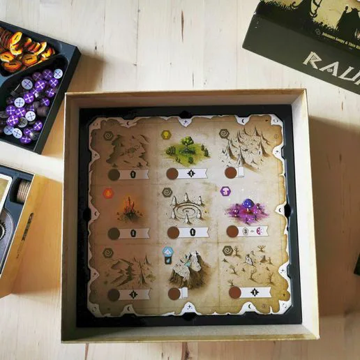 RAUHA SYNTYMA - Inserts for boards, players, resources and cards - V002