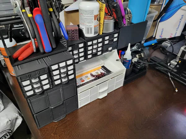 Modular Organizer Box with Drawer - Small components Taller top box