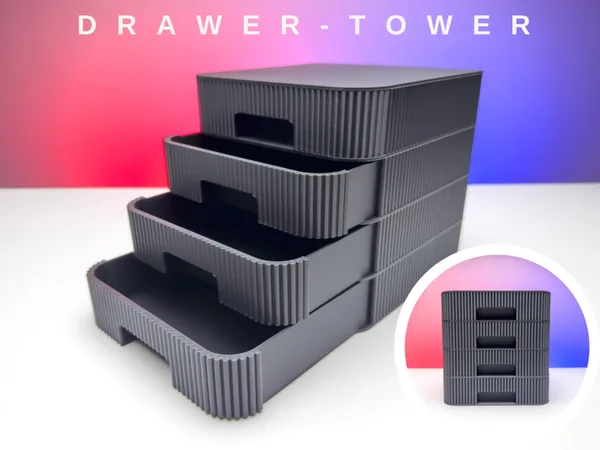 Modular Desktop Drawer Organizer Storage Tower