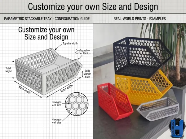 Stackable Honeycomb Storage Tray Generator