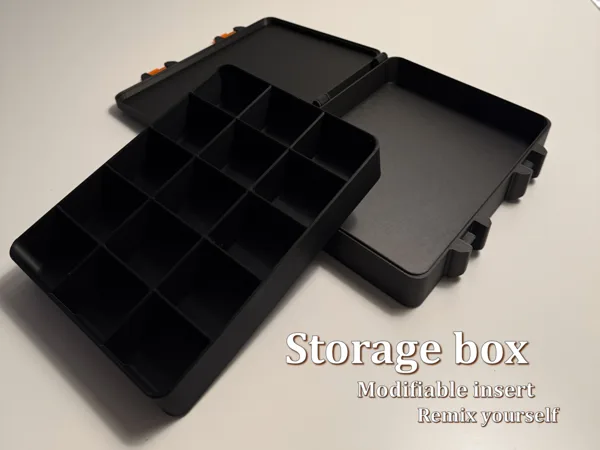 Storage Box with Removable Grid Insert