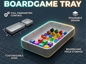 Stackable Parametric Bits Tray for Board Games