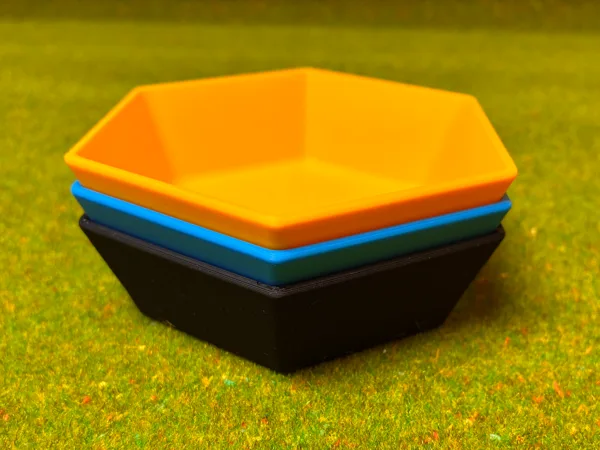 Stackable Hexagon Token Tray without Funnel