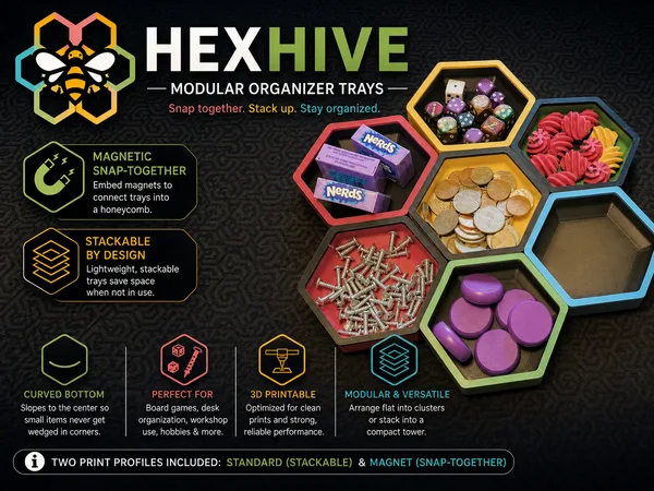HexHive Modular Organizer Trays