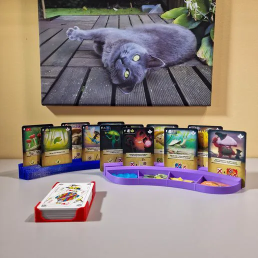 Board Game Card Holder with token tray