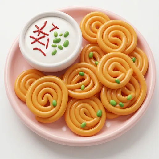 Jalebi Plate Figurine - Indian Sweet Dessert Sculpture - Food Replica Decor - 3D Print STL