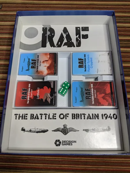 RAF - The Battle of Britain 1940 Deluxe - Card Organizer (Decision Games 2019)