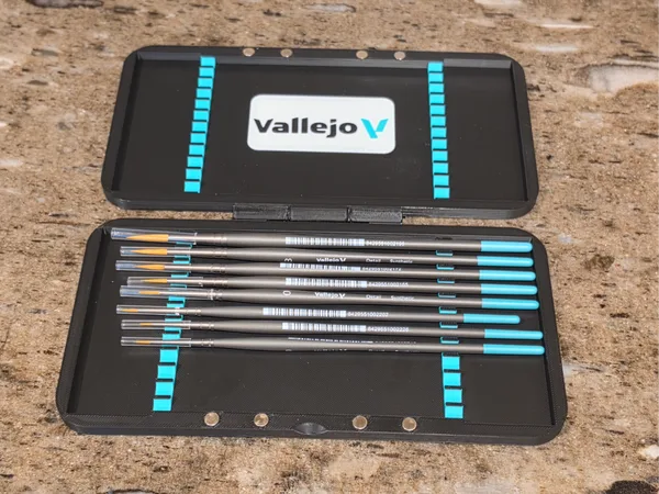 Vallejo miniature paint brush slim magnetic case