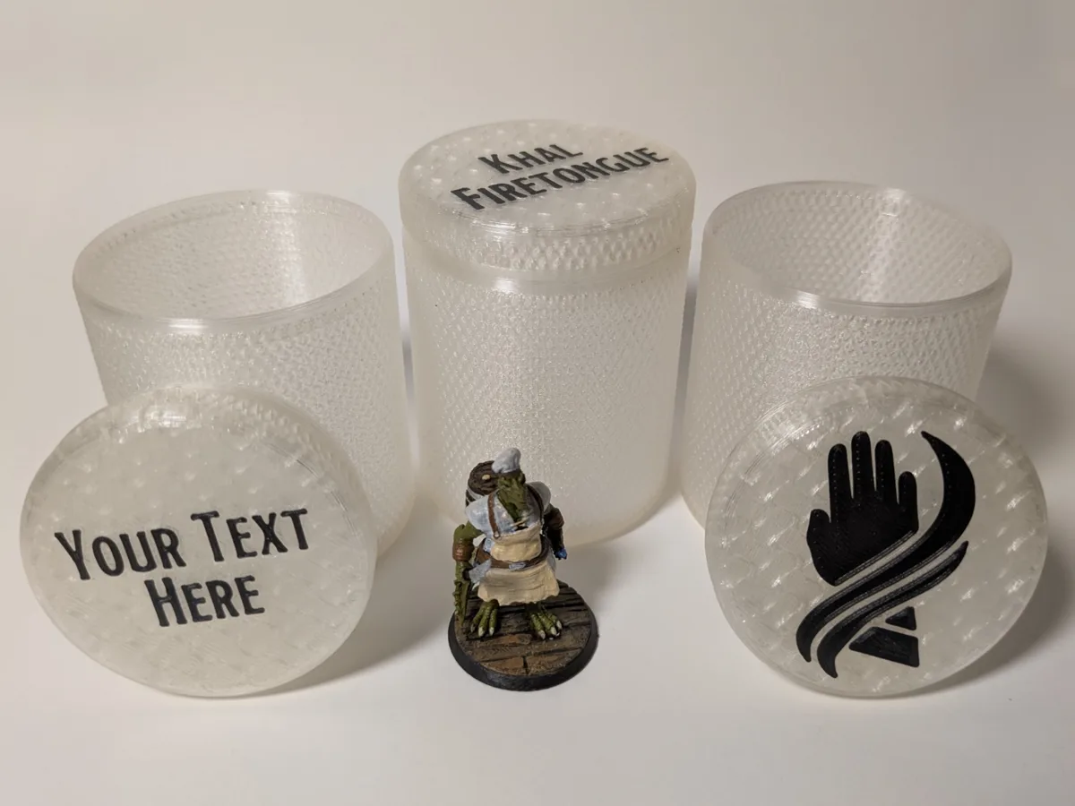 D&D/TTRPG Mini Container with Custom Lid
