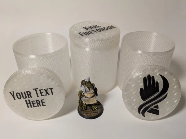 D&D/TTRPG Mini Container with Custom Lid