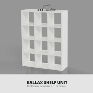 IKEA-INSPIRED KALLAX SHELF UNIT MINIATURE FURNITURE 3D MODEL