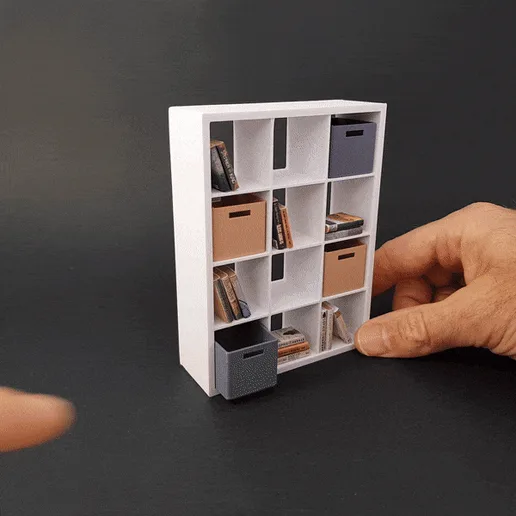 Cube Shelves 3 x 4 and Storage - Miniature Furniture 1/12 Scale