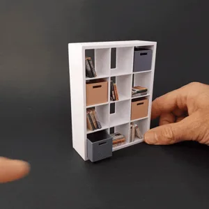 Cube Shelves 3 x 4 and Storage - Miniature Furniture 1/12 Scale