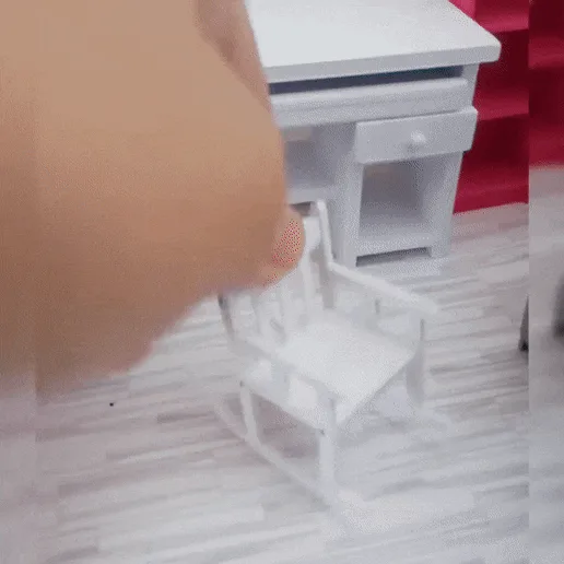 Miniature Rocking Chair | Miniature Furniture for 1:12 Dollhouse | Miniature Ikea-Inspired SUNDVIK Children’s Rocking Chair For 1:12 Dollhouse, IKEA Dollhouse Furniture