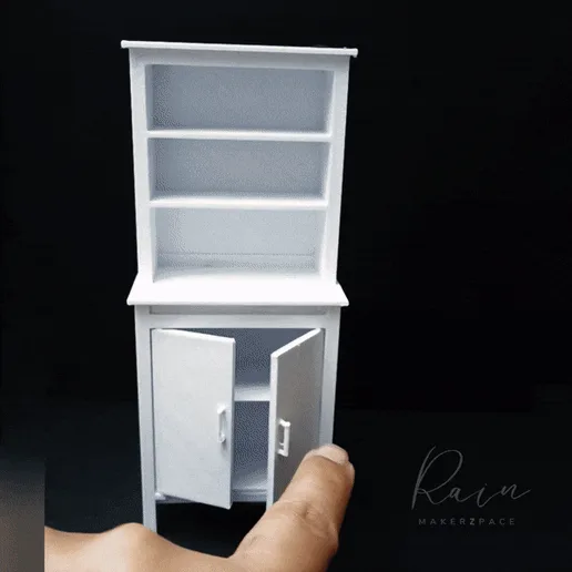 Miniature IKEA-inspired Brusali High Cabinet for 1:12 Dollhouse, Miniature Dollhouse Cabinet, IKEA Dollhouse Furniture