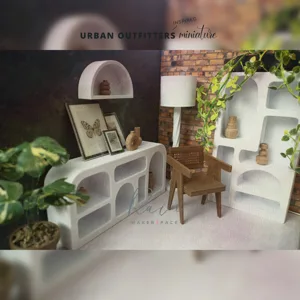 MINIATURE FURNITURE | URBAN OUTFITTER'S ISOBEL FURNITURE COLLECTION | 4 PCS MINI FURNITURE SET | 3D MODEL FOR 1:12 DOLLHOUSE