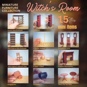 MINIATURE Witch's Room Furniture Collection | Miniature Furniture | 1:12 Dollhouse