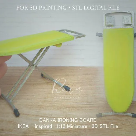 MINIATURE IKEA-Inspired Danka Ironing Board | Laundry Room Miniature Furniture Collection