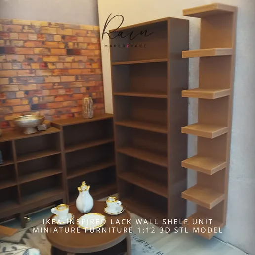 IKEA-INSPIRED LACK Wall Shelf Unit Miniature Furniture, Dollhouse Furniture, MIniature Furniture, Mini IKEA Lack Wallshelf