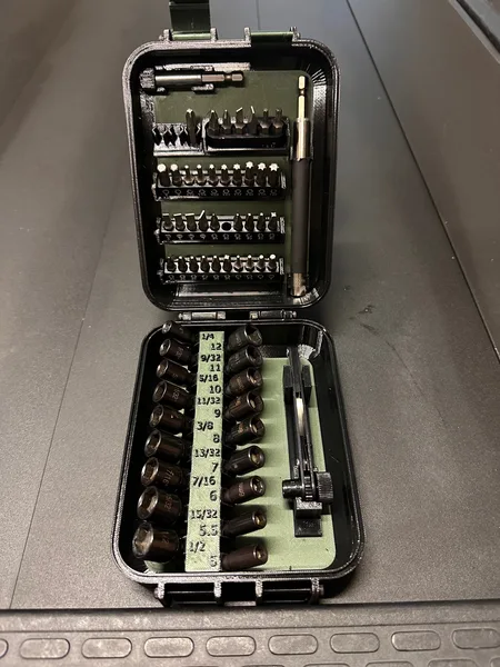 Storage box for Harbor Freight Right Angle Screwdriver, Bits,  Magnetic Nutsetters and Driver Extension