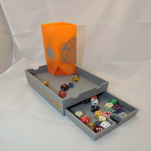Magnetic Dice tower with box and storage