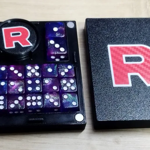 Team Rocket Dice Box – Magnetic TCG Dice & Token Storage (STL)