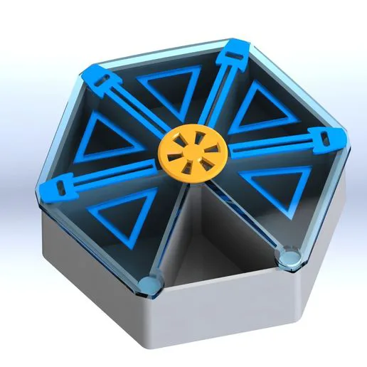 Hex Rotating Organizer – Magnetic Lid – 6 Compartments Modular Storage Box