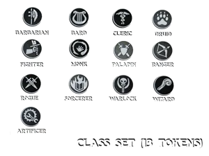 Dnd Class tokens, perfect for a quick dnd setup