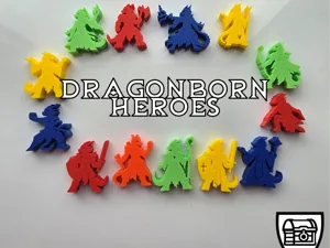 Dragonborn Player Characters - Meeple Minis